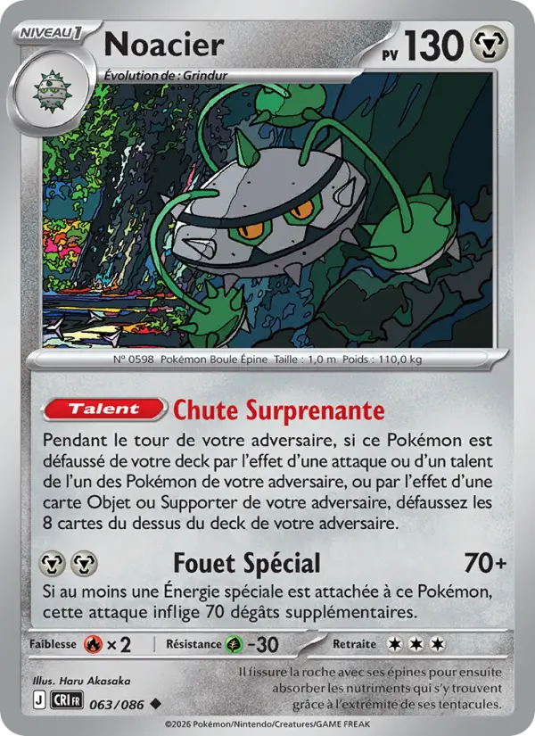 Carte Noacier du Pokémon Noacier