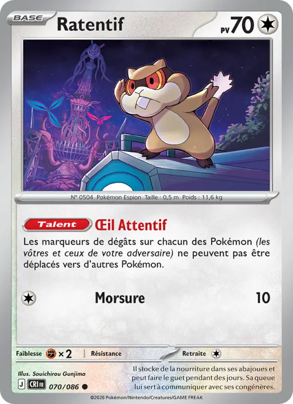 Carte Ratentif du Pokémon Ratentif