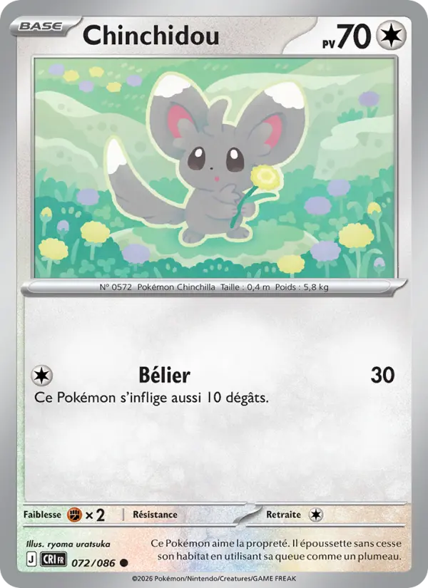 Carte Chinchidou du Pokémon Chinchidou