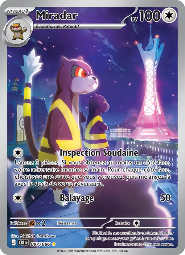 Carte Miradar du Pokémon Miradar