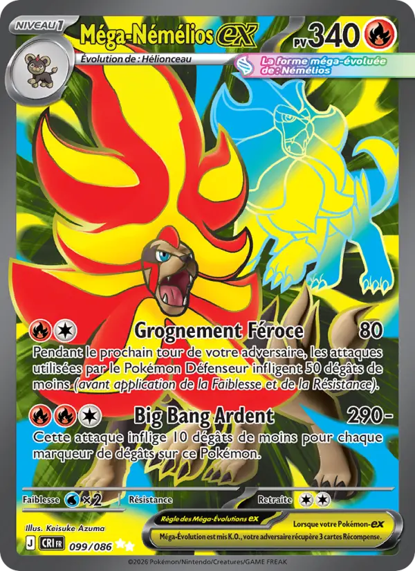 Carte Méga-Némélios ex du Pokémon Némélios