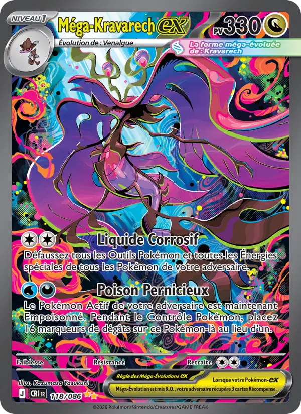 Carte Méga-Kravarech ex du Pokémon Kravarech