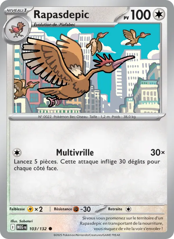 Carte Rapasdepic du Pokémon Rapasdepic