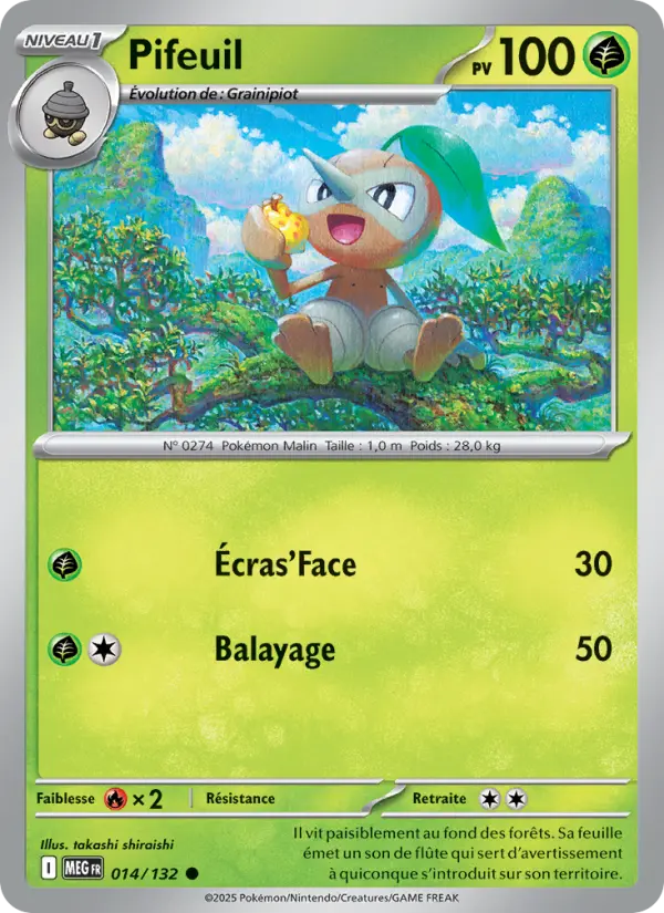 Carte Pifeuil du Pokémon Pifeuil