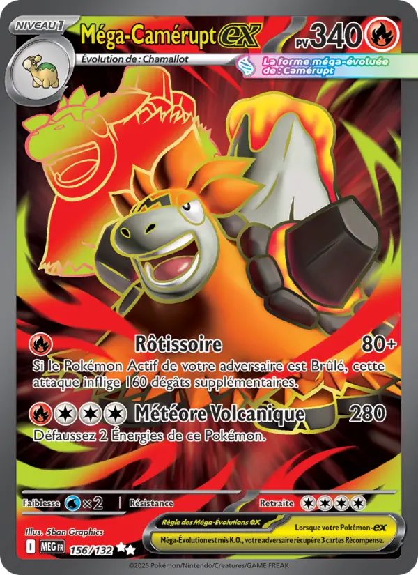 Carte Méga-Camérupt ex du Pokémon Camérupt