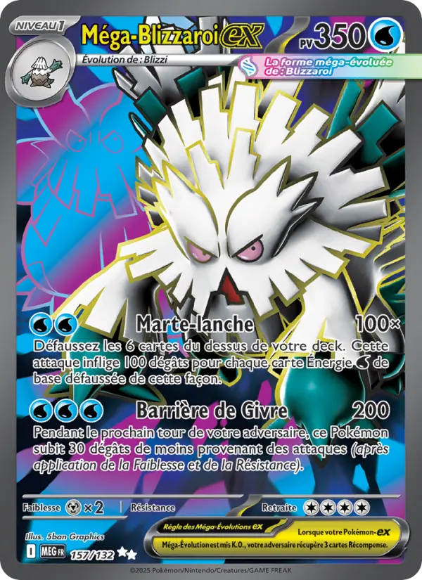 Carte Méga-Blizzaroi ex du Pokémon Blizzaroi