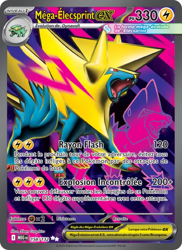 Carte Méga-Élecsprint ex du Pokémon Élecsprint