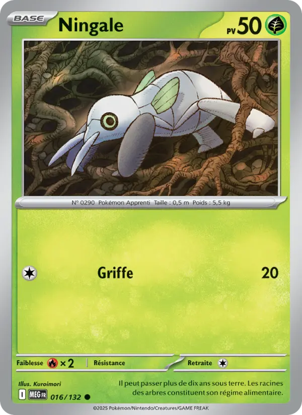 Carte Ningale du Pokémon Ningale