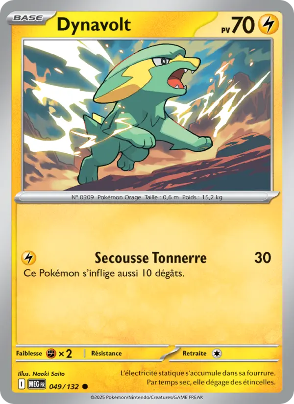 Carte Dynavolt du Pokémon Dynavolt