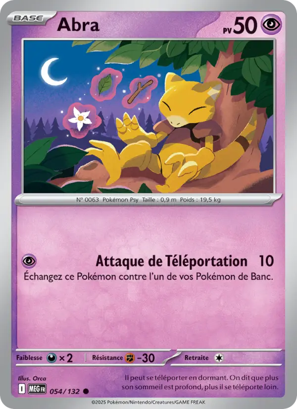 Carte Abra du Pokémon Abra
