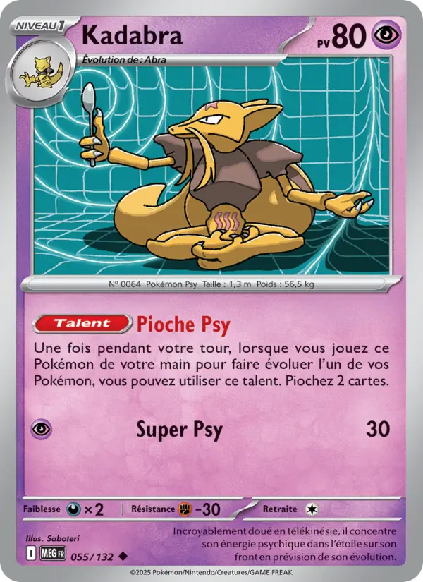 Carte Kadabra du Pokémon Kadabra