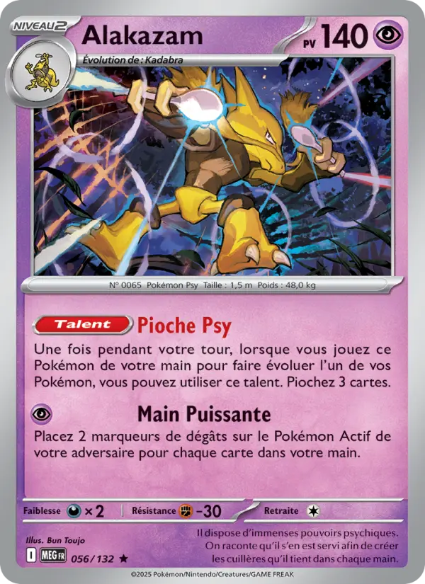 Carte Alakazam du Pokémon Alakazam