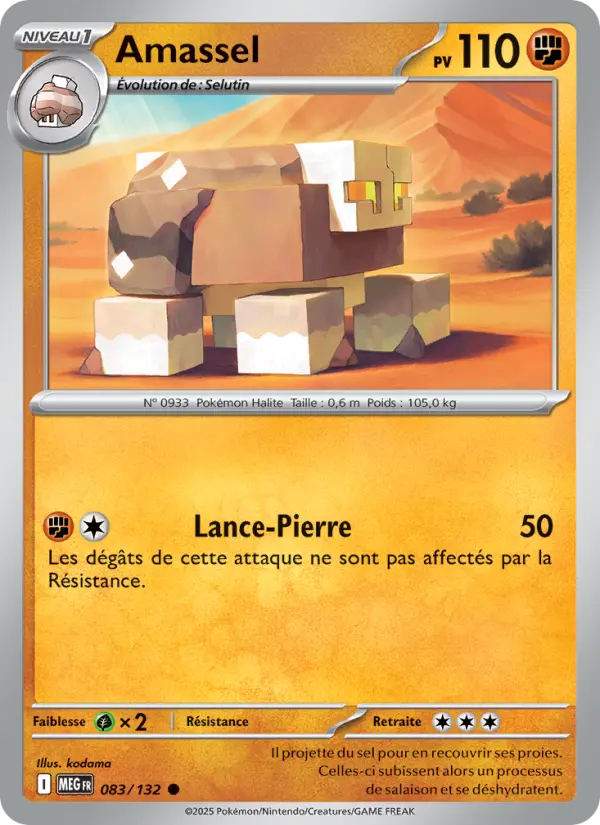 Carte Amassel du Pokémon Amassel