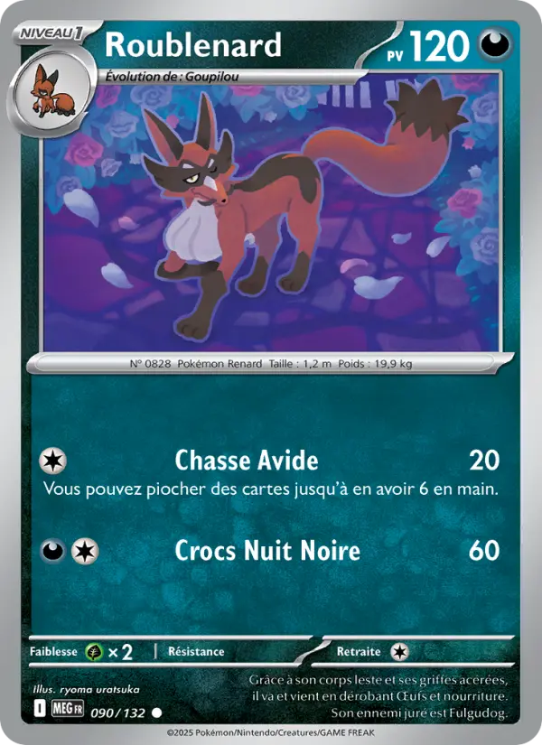 Carte Roublenard du Pokémon Roublenard