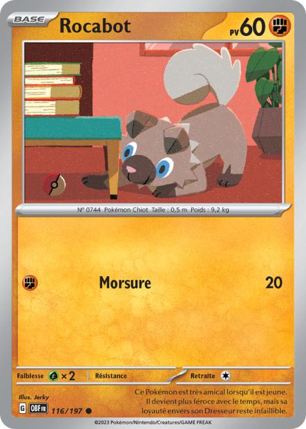 Carte Rocabot du Pokémon Rocabot
