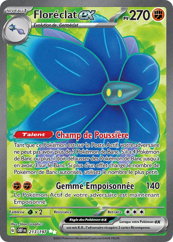 Carte Floréclat ex du Pokémon Floréclat