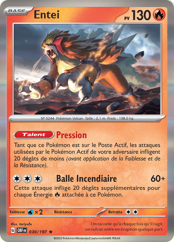Carte Entei du Pokémon Entei