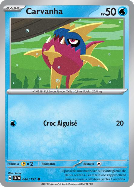 Carte Carvanha du Pokémon Carvanha