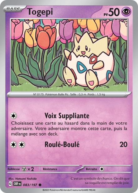 Carte Togepi du Pokémon Togepi