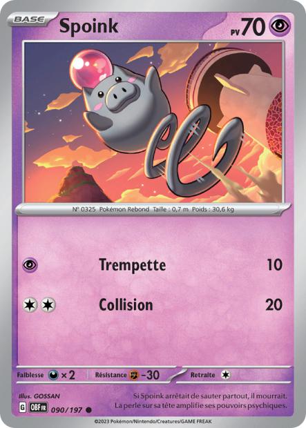 Carte Spoink du Pokémon Spoink