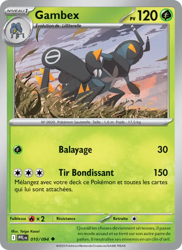 Carte Gambex du Pokémon Gambex