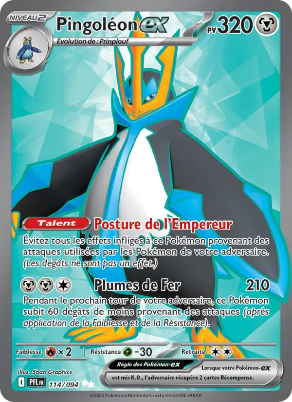 Carte Pingoléon ex du Pokémon Pingoléon
