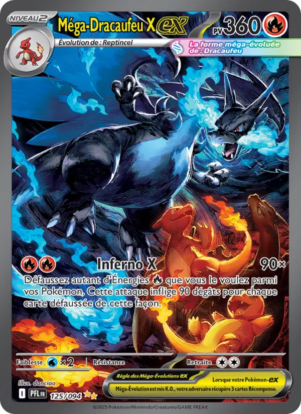 Carte Méga-Dracaufeu X ex du Pokémon Dracaufeu