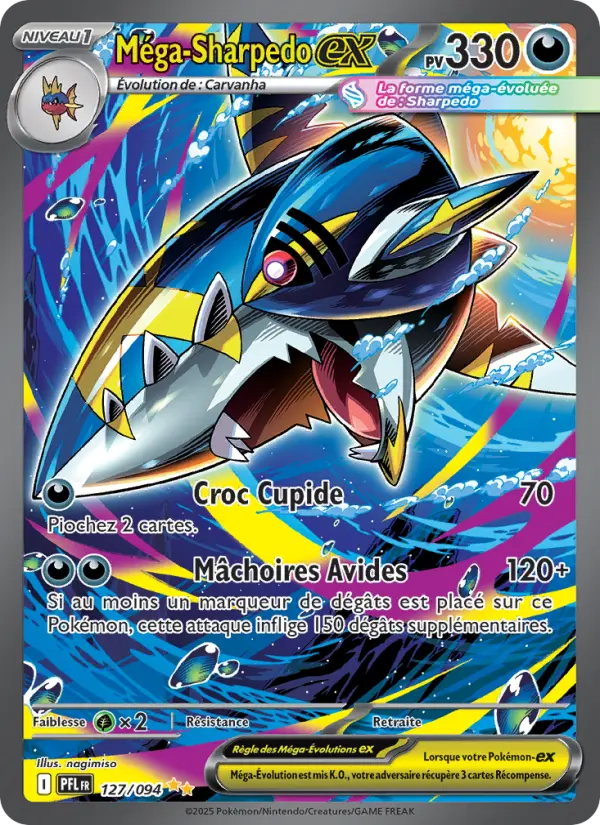 Carte Méga-Sharpedo ex du Pokémon Sharpedo