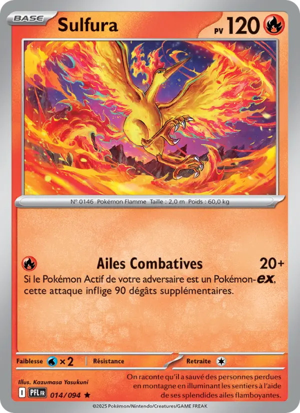 Carte Sulfura du Pokémon Sulfura