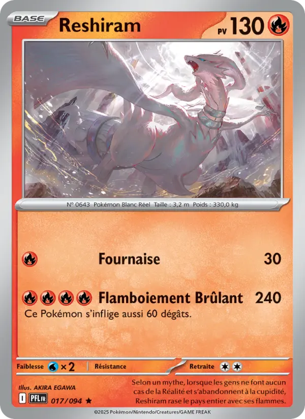 Carte Reshiram du Pokémon Reshiram