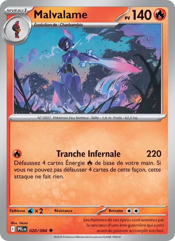 Carte Malvalame du Pokémon Malvalame