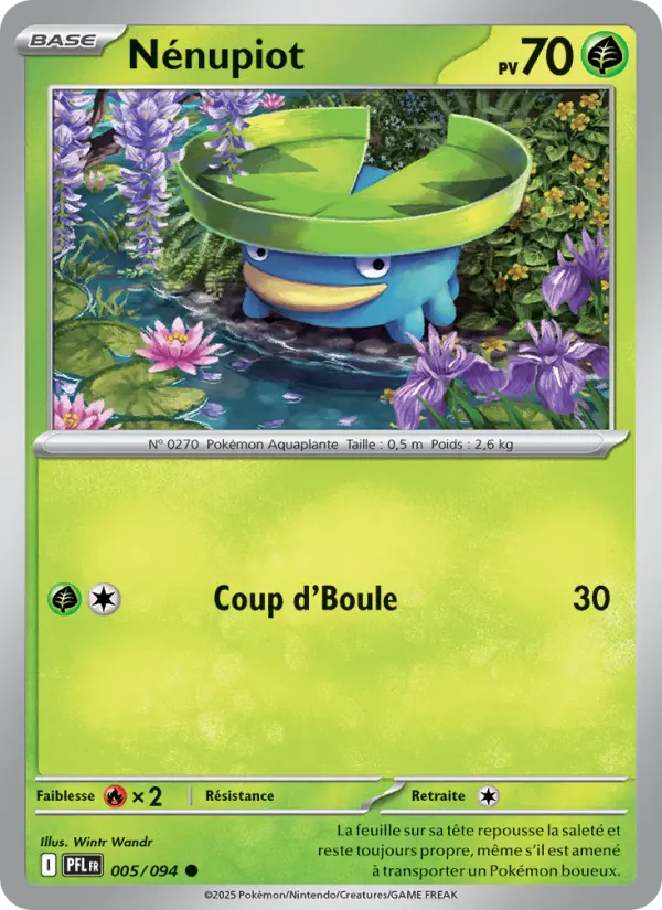 Carte Nénupiot du Pokémon Nénupiot