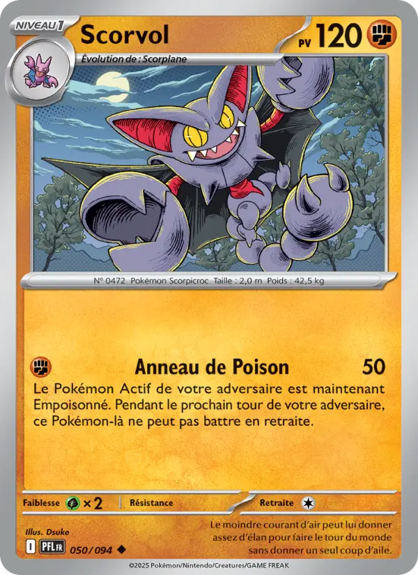 Carte Scorvol du Pokémon Scorvol