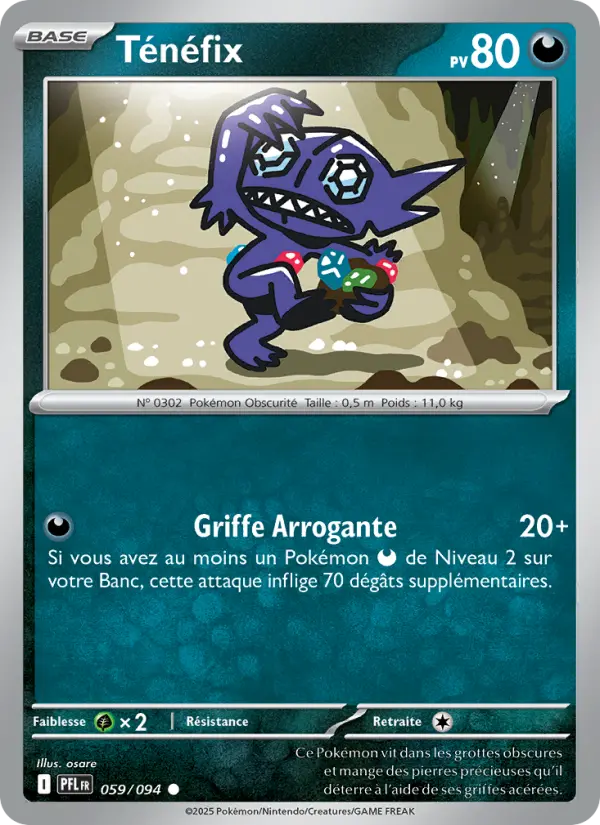 Carte Ténéfix du Pokémon Ténéfix