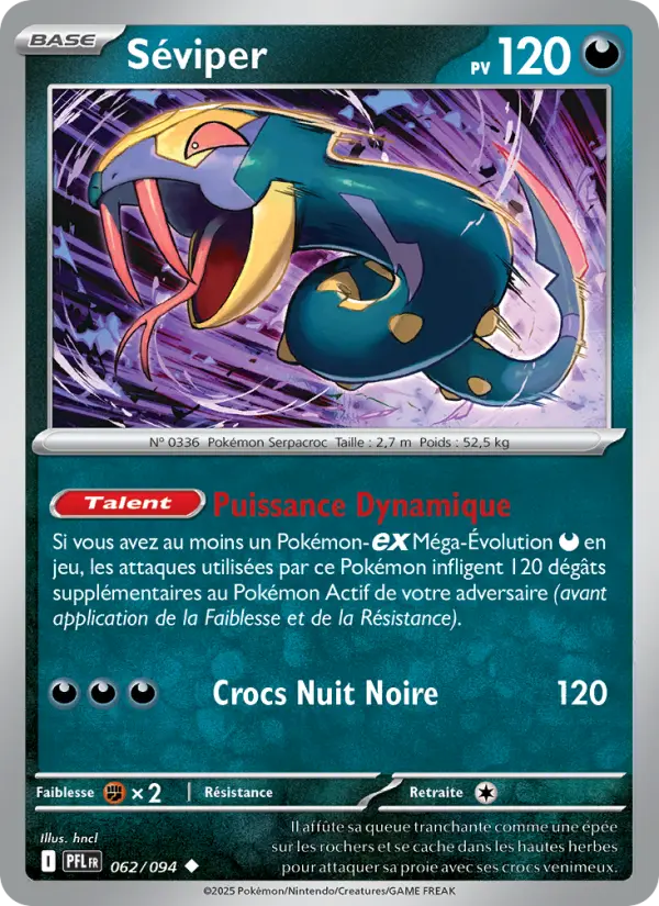 Carte Séviper du Pokémon Séviper