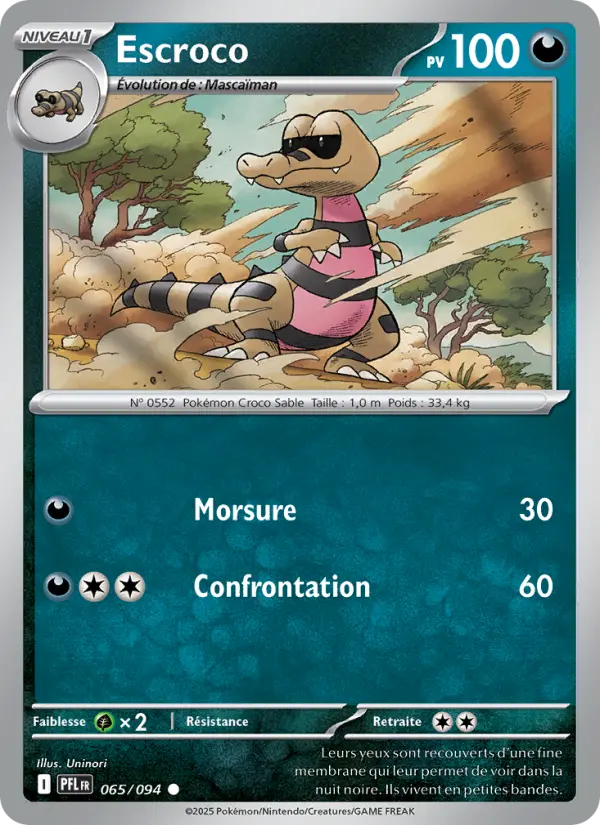 Carte Escroco du Pokémon Escroco