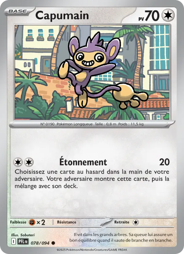 Carte Capumain du Pokémon Capumain