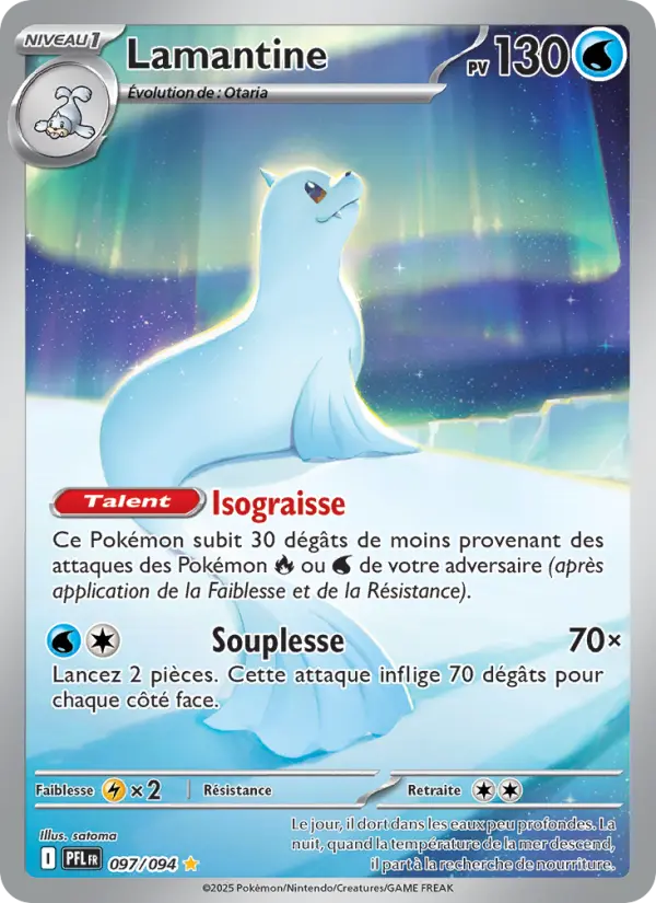 Carte Lamantine du Pokémon Lamantine
