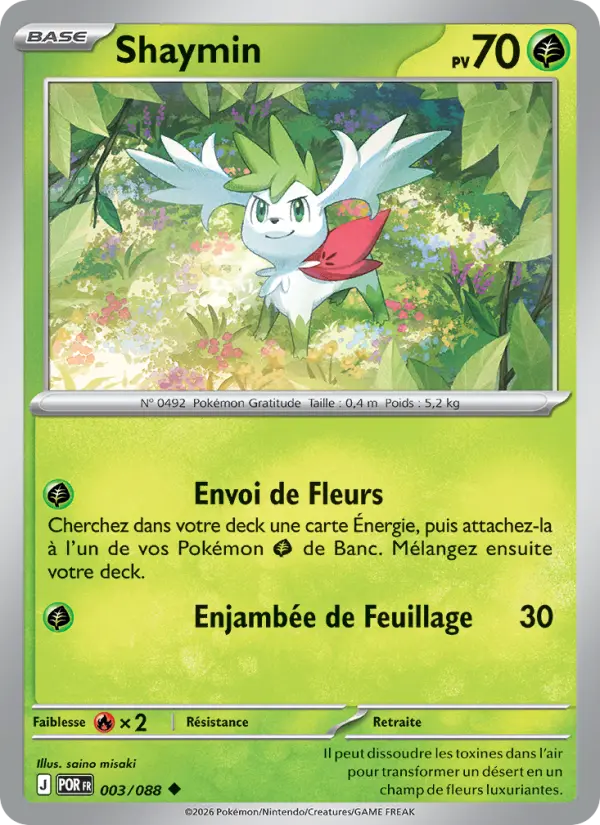 Carte Shaymin du Pokémon Shaymin