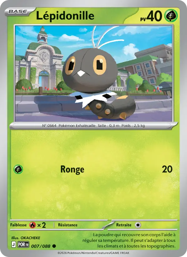 Carte Lépidonille du Pokémon Lépidonille