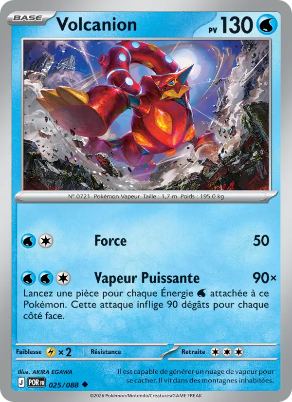 Carte Volcanion du Pokémon Volcanion