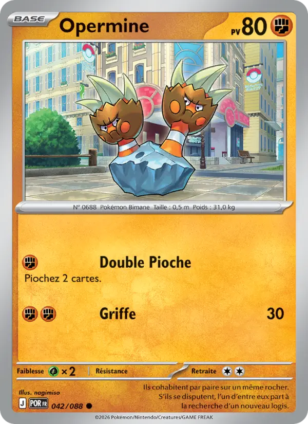 Carte Opermine du Pokémon Opermine