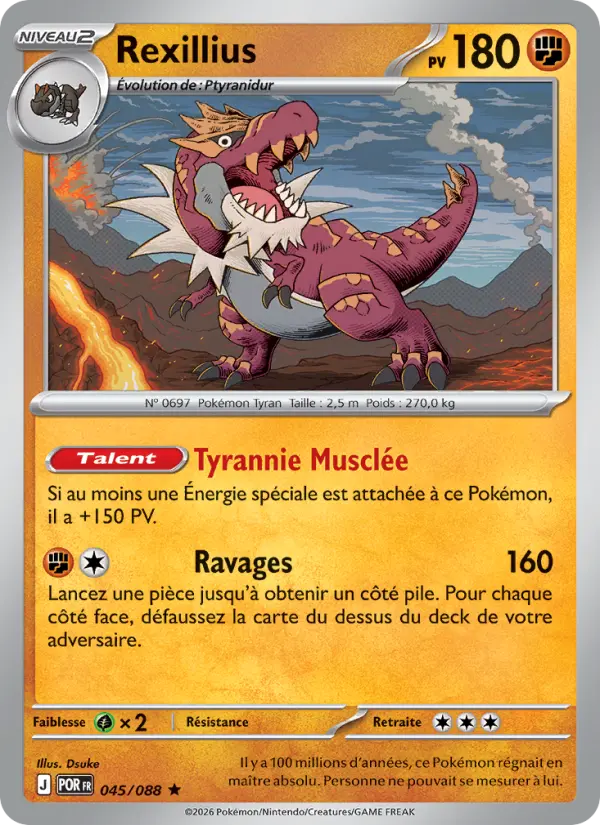 Carte Rexillius du Pokémon Rexillius