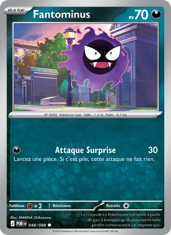 Carte Fantominus du Pokémon Fantominus