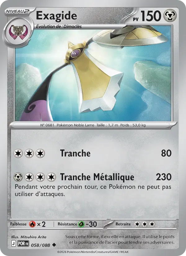 Carte Exagide du Pokémon Exagide