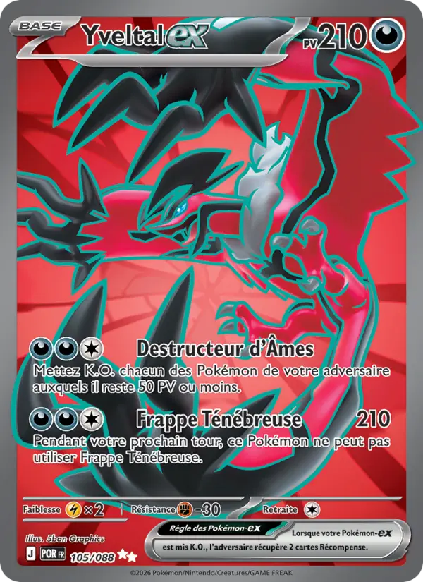 Carte Yveltal ex du Pokémon Yveltal