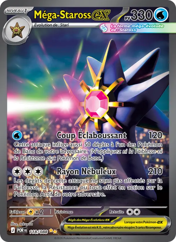 Carte Méga-Staross ex du Pokémon Staross